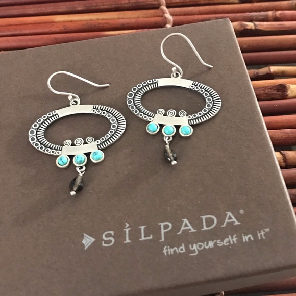 Silpada Sterling Silver Oval Turquoise Earrings - Picture 4 of 7